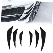 Pack-6 Car Spoiler Canards Kit, Universal Auto Front Bumper 6 PCS Glossy Black