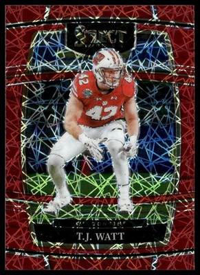 2022 Panini Select Draft Picks #34 T.J. Watt Red Lazer Prizm