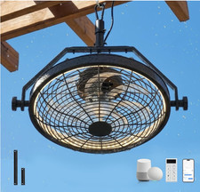 20" Smart Outdoor Ceiling Fan with Light Waterproof Gazebo Patio Remote Control