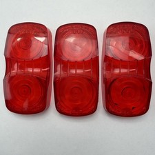 Vintage Signal-stat 9007 Red Marker Light Lens Lot Of 3 Dot L P2 Pc 75 Truck