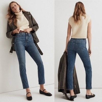 Madewell Stovepipe High Rise Tall Jeans 26T Vintner Wash Straight Full Length
