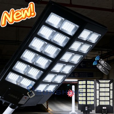 Commercial 99990000LM LED Solar Street Light Outdoor Area Dusk to Dawn Road Lamp