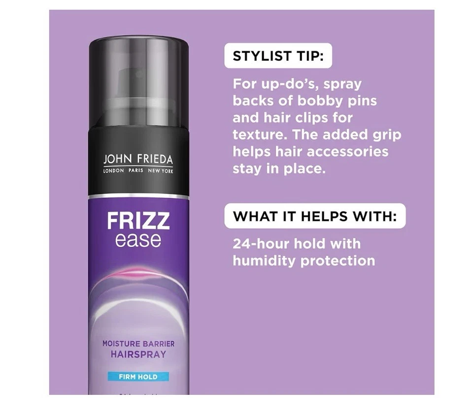 Spray para el cabello John Frieda FRIZZ Easy Moisture Barrier FIRME HOLD 12 oz (paquete de 3) Foto 3 de 4