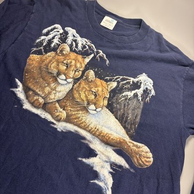 Vintage Natural Wonders 1996 Peter Kull Cougar Long Sleeve T Shirt L