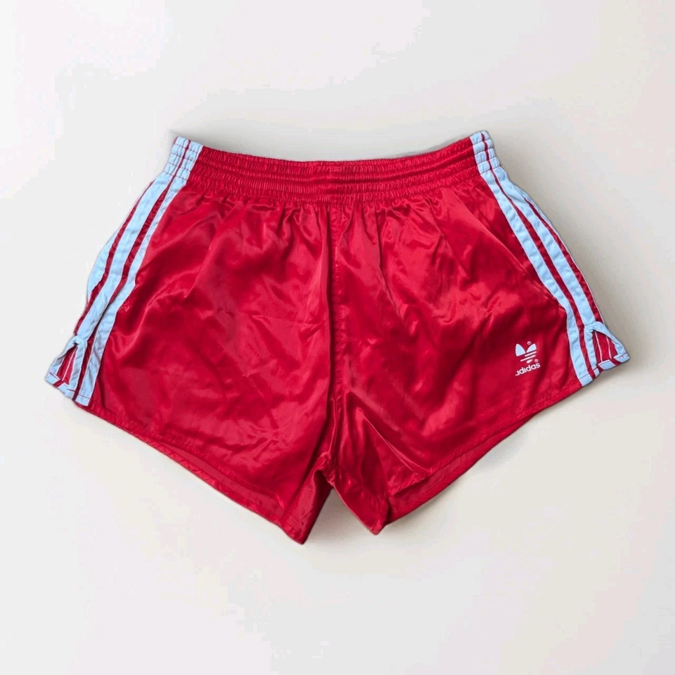 ADIDAS Beckenbauer Glanz Nylon Shorts rot D6 Running Sport Vintage Soccer Retro - Bild 1 von 4