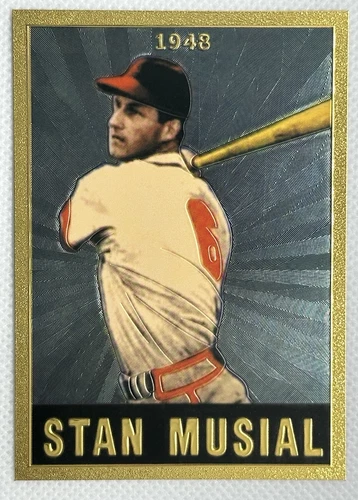Stan Musial 24K Gold Card by RH. 1948 Leaf Design. St. Louis Cardinals