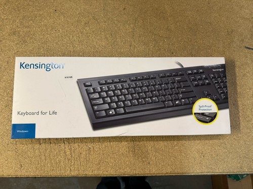 KENSINGTON K64370A KEYBOARD FOR LIFE WIRED USB FOR WINDOWS NEW - Picture 1 of 3
