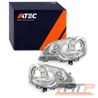 2X Scheinwerfer H7/H1 Chrom MIT Stellmotor LWR SET Li+Re FÜR VW Polo 9N BJ 05-09