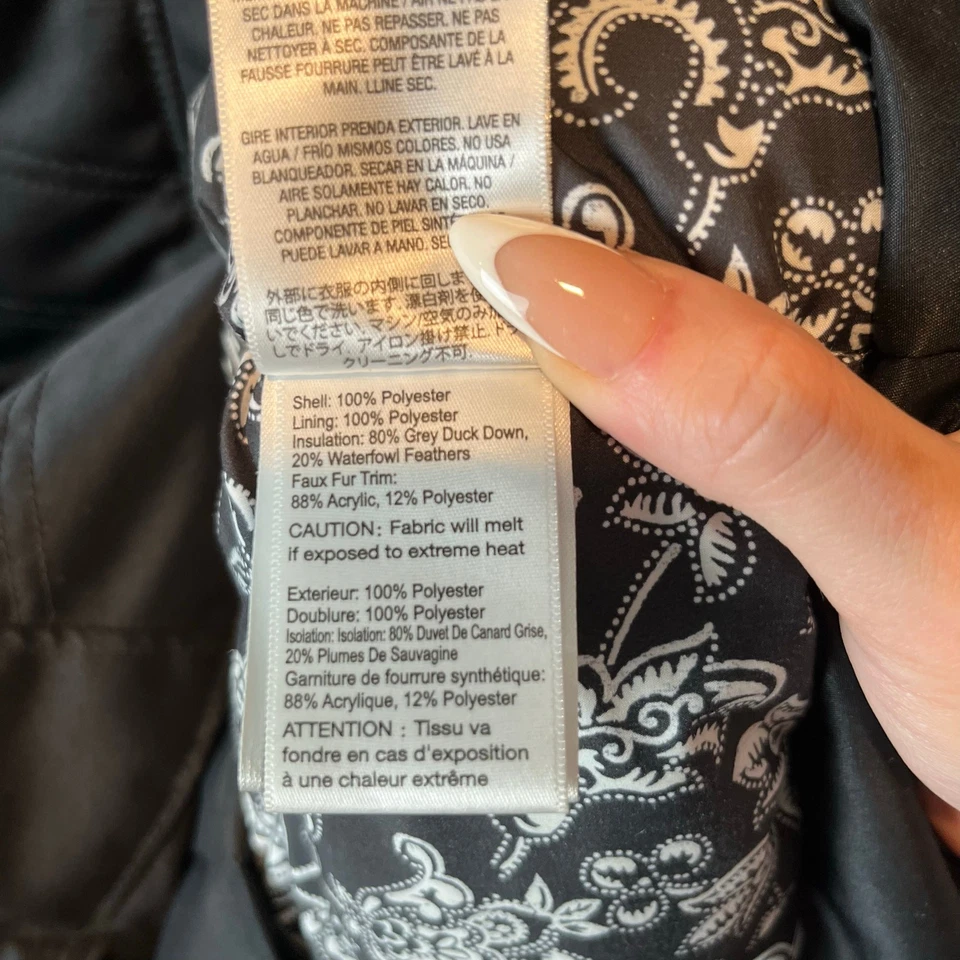 Casaco longo Obermeyer Sojourner preto 600 preenchimento pato tamanho 6 capuz faltando - Imagem 3 de 4