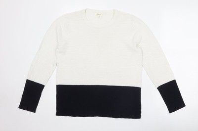 Linea Damen Pullover Pulli weiß Rundhals Viskose Größe 16