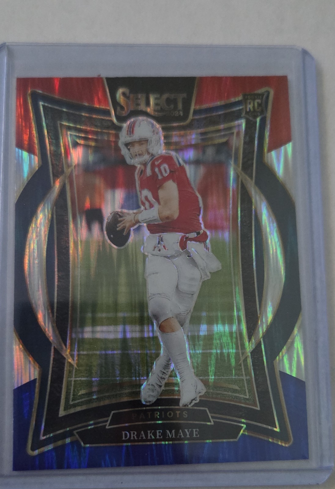 2024 Panini Select - Concourse Drake Maye #27 Red & Blue Shock Prizm (RC)