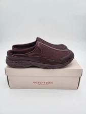 Easy Spirit Womens Travel Time Leather Suede Dark Purple Slip-On Mules 11 N