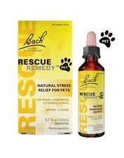 Bach RESCUE REMEDY Pet Dropper Natural Stress Relief 0.7 fl oz 20mL - Exp 09/28