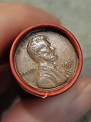 Terrific Au+ 1931 S&D Mint Pennies Ends Of Lincoln Wheat Cent Roll