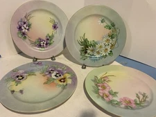Lot Of 4 Japanese Hand Painted Bread Plates