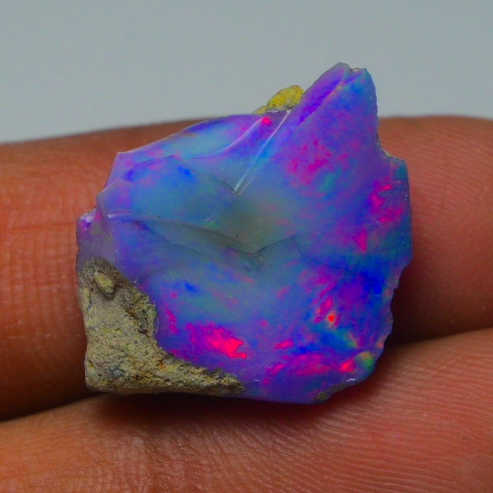 Blue Opal Rough 8.85  Carats, Smoked Ethiopian Welo Opal Rough, Fire Opal Rough