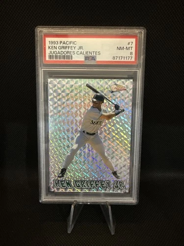 1993 Pacific Prisms Jugadores Calientes - Ken Griffey Jr #7 PSA 8