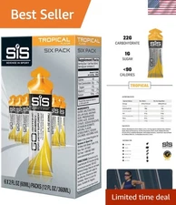 SIS Isotonic Energy Gel Pack of 6 - Tropical Flavor, 22g Fast Acting Carbs