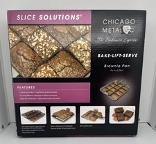 Brownie Pan Metallic Bake Lift & Serve Slice Solutions 3 Pieces New in Box