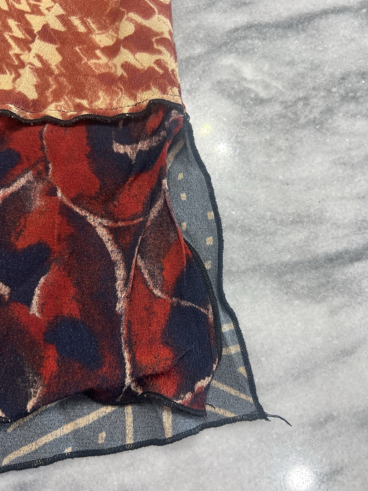 John Mark multicolor patchwork button-down tunic … - image 11