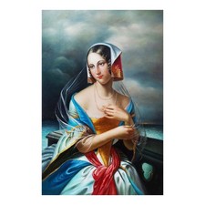 Oil Painting 60X90 Cm Classic Lady Homage To Joseph Karl Stieler Made In Italy