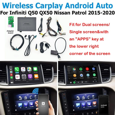 #ad #ad Wireless Carplay Android Auto For Infiniti Q50 QX50 2015 2019 Dual Screens $268.42