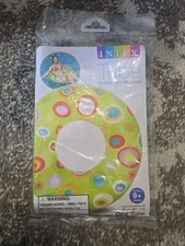 Intex 2012 Clear Green Groovy Circle Print Inflatable Tube Float Pool Swim 36"