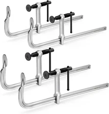Bar Clamps 4-Pack, 12-Inch Light-duty Drop Forged Steel F Clamps (450 lbs) for W
