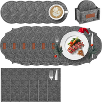 Tischsets Platzsets Filz, Platzsets Abwaschbar, Rutschfest Platzdeckchen, Tischs