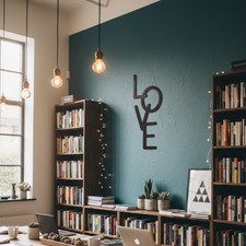 Rustic Hollow Metal Love Wall Sign