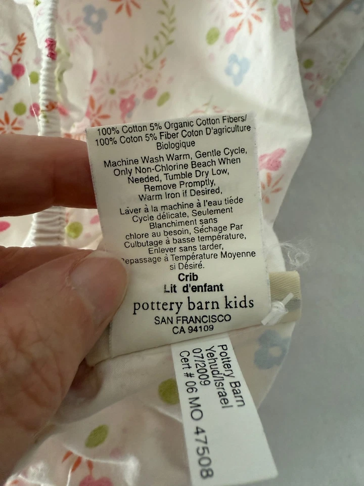 Sábana CUNA POTTERY BARN KIDS algodón estampado floral ajustada Foto 4 de 4