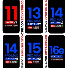 iPhone X 11 12 13 14 15 16 Pro Pro Max OLED LCD Display Touch Screen Replacement