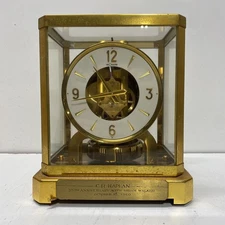 Jaeger LeCoultre Atmos Clock. 9.5 inch Tall Perpetual Motion Vintage Clock
