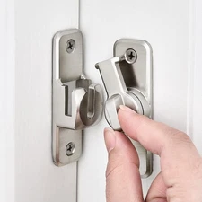 Silvery Enhanced Security Flip Latch Lock - Heavy-Duty 90/180 Degree Sliding ...