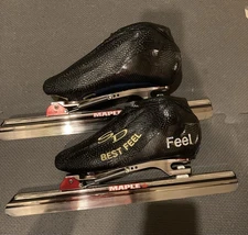 SD Best Feel Long Track Speed Skating Boots & 16.5” Maple Clap Blade Ice Skates