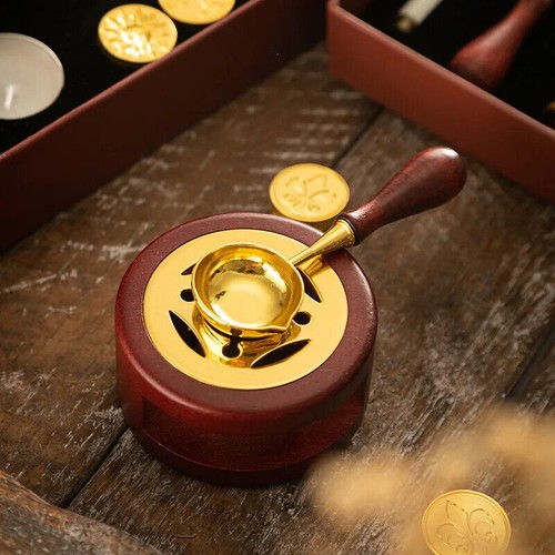 Retro Wax Seal Stamp Warmer Furnace Stove Pot Melting Spoon Kit Stamp Tool UK - Picture 3 of 21