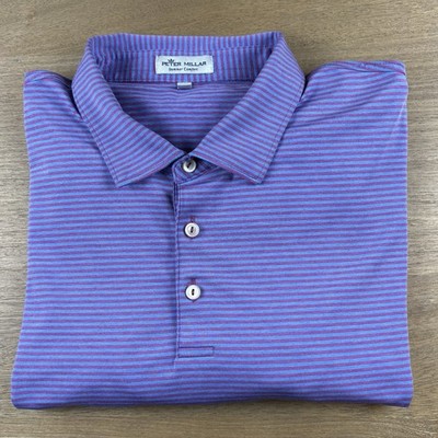 Peter Millar Polo Shirt Men XL Stripe Summer Comfort Golf Performance
