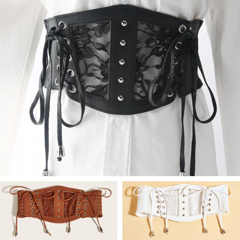 Damen Blumen Spitze Breiter Gürtel Bund Korsett Elastisch Punk Gothic Kummerbund - Bild 4 von 4