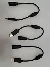 Lot Of 3 NEW BLACK 360 Wired Controller USB Breakaway Cable Adapter Xbox 360