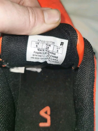 FILA Quilted Orange & Black Casual Sneakers- US Size 6, Like New , Free AU Post - Foto 10 di 16