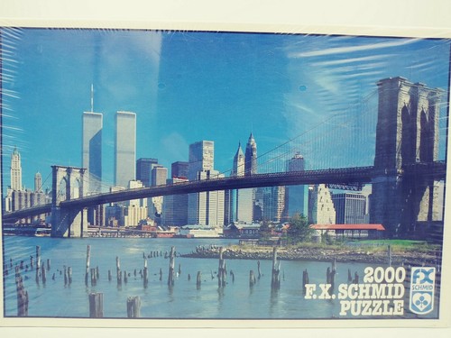 2000 F.X. Schmid Puzzle Vintage Manhattan Skyline Twin Towers World Trade German - Bild 1 von 9