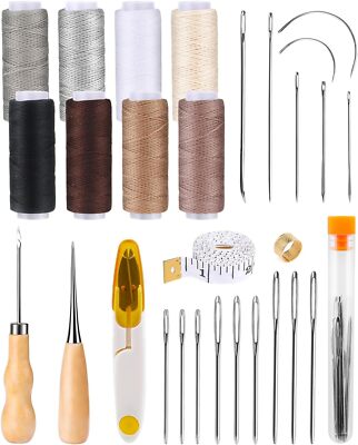 30 Pcs Leather Sewing Kit Hand Sewing Upholstery Repair Kit for Car Seat Sofa