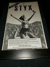 Styx Westwood One Rare Original Radio Promo Poster Ad Framed!