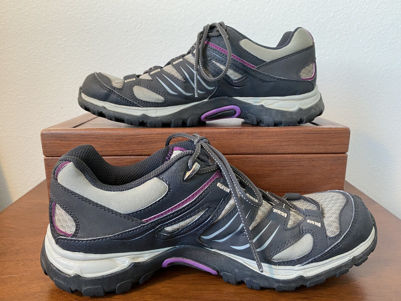 Scarpe da trail running Salomon Contragrip grigie punta HD aggressive taglia 7 donna