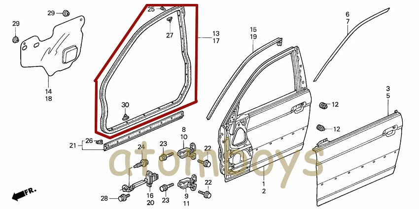 PARA HONDA CIVIC SEDÁN 4 PUERTAS LX LXS GX EX EXS DX SI SELLO GOMA RESISTENTE AL CLIMA Foto 3 de 4