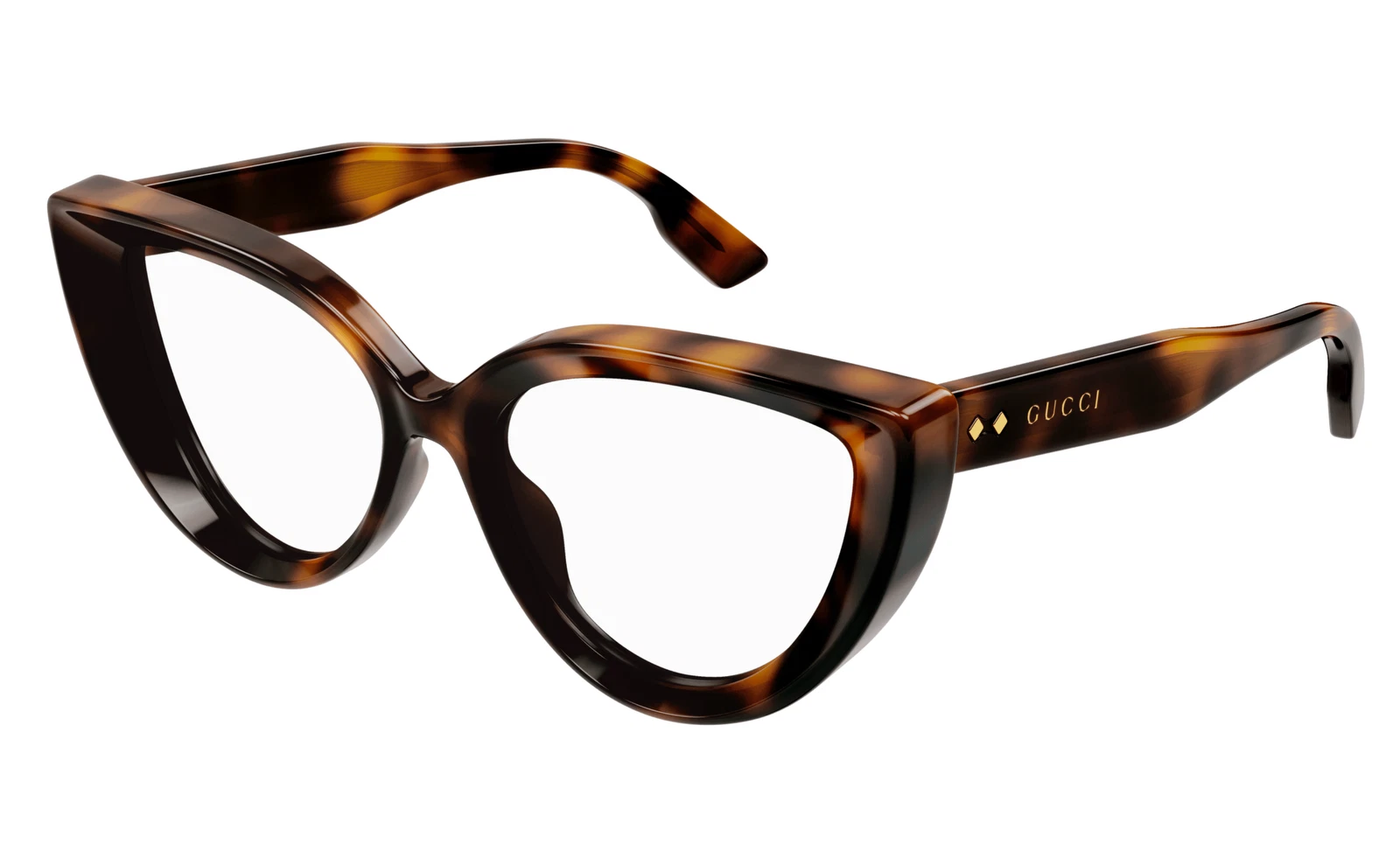 Gucci GG1530O 002 Havana Cat Eye Eyeglass Frame Unisex New Authentic