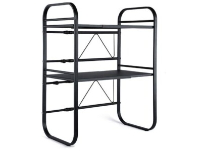 XIAOSAKU Standregal Küche Metall Mikrowelle Regal Küche Rack DREI-Schichten WEIß