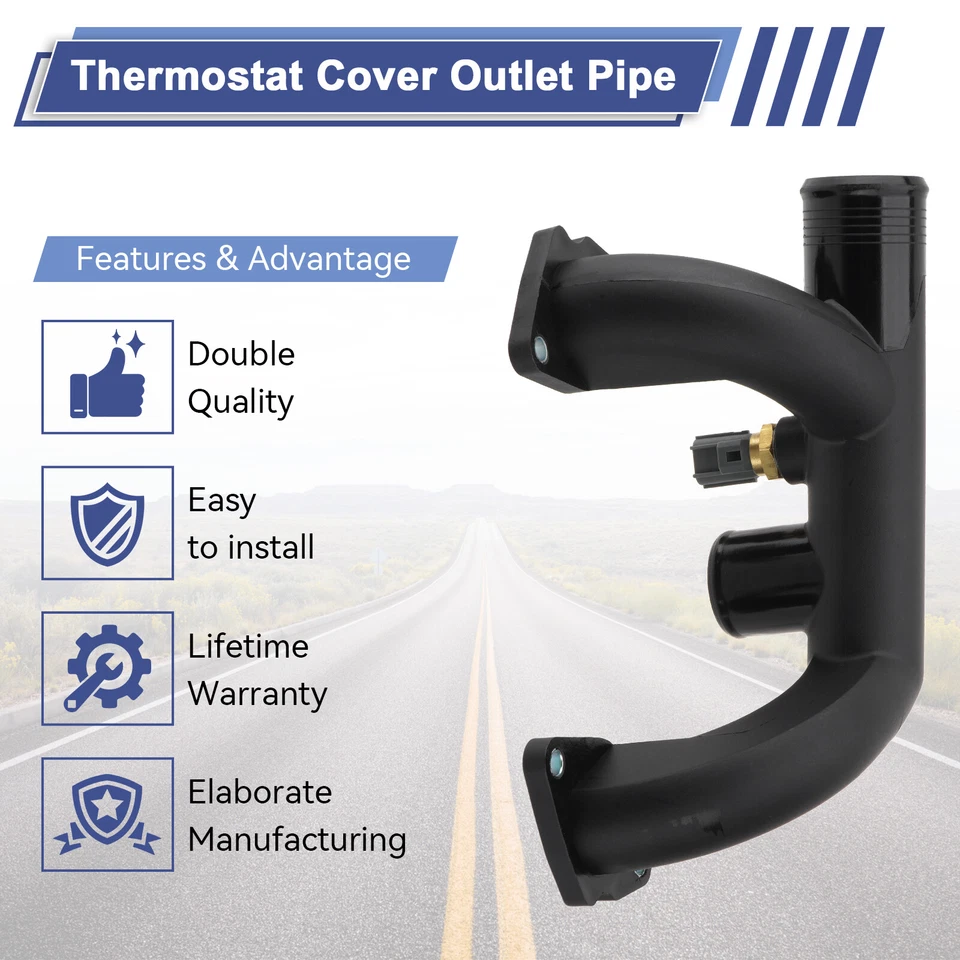 Tubo de salida de refrigerante del motor con sensor AJ85885 para (1997-2003) Jaguar XJR V8 4,0 L Foto 4 de 4