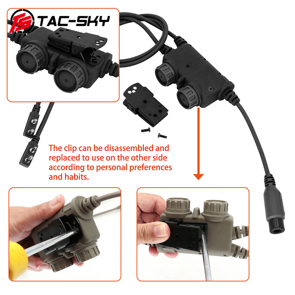 TS TAC-SKY RAC Dual Channel PTT for Kenwood Plug for PELTOR