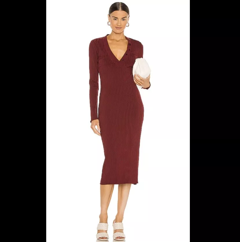 Wine color cheap midi dress
